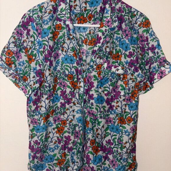 Women’s Roller Rabbit Blomst Lulu Short-Sleeve Pajama Shirt - Shirt Only - M - Picture 9 of 10